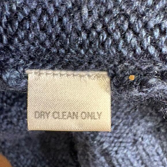 Alex Cannon Wool Blend Navy Cable Knit Dad Grandpa Mock Neck Sweater Mens Sz L - Picture 6 of 6